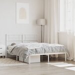 vidaXL Cadre de lit métal avec tête de lit blanc 120x200 cm