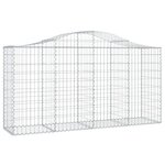 vidaXL Panier de gabions arqué 200x50x100/120 cm Fer galvanisé