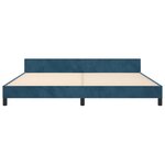 vidaXL Cadre de lit avec tête de lit Bleu foncé 200x200 cm Velours