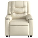 vidaXL Fauteuil inclinable de massage électrique crème similicuir