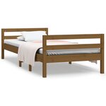 vidaXL Cadre de lit Marron miel 75x190 cm Bois de pin massif