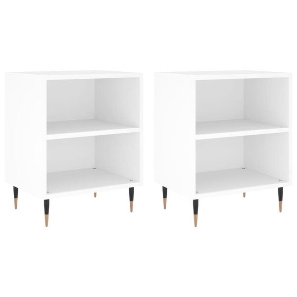 vidaXL Tables de chevet 2 Pièces blanc 40x30x50 cm bois d'ingénierie