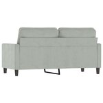 vidaXL Canapé à 2 places Gris clair 140 cm Velours