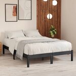 vidaXL Cadre de lit Gris Bois de pin massif 200x200 cm
