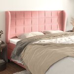 vidaXL Tête de lit avec oreilles Rose 203x23x118/128 cm Velours