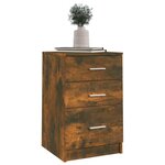 vidaXL Table de chevet Chêne fumé 40x40x63 cm Bois d'ingénierie