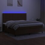 vidaXL Sommier à lattes de lit matelas et LED Marron foncé 200x200 cm