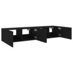 vidaXL Meubles TV muraux avec lumières LED 2 Pièces noir 80x35x31 cm
