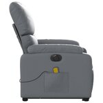 vidaXL Fauteuil inclinable de massage électrique gris similicuir