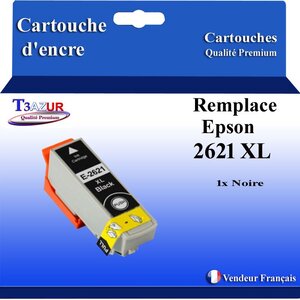 T3AZUR - Cartouche Compatible avec Epson XP-620 XP-625 remplace Epson T2621 Noire