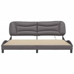 vidaXL Cadre de lit avec lumières LED gris 200x200 cm similicuir