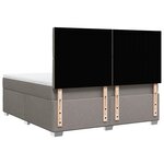 vidaXL Sommier à lattes de lit avec matelas Taupe 180x200 cm Tissu