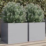 vidaXL Jardinières 2 Pièces argenté 32x30x29 cm acier galvanisé