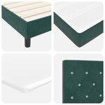Lit box spring vidaXL avec matelas vert foncé 140x200 cm en velours