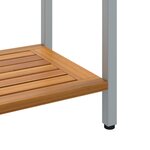 vidaXL Table d'extérieur Naturelle et Grise 35x110x75 cm en Bois Massif et Acier