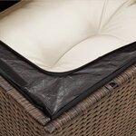 vidaXL Canapé d'angle de jardin avec coussins marron résine tressée