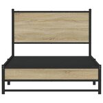 vidaXL Cadre de lit en métal sans matelas chêne sonoma 100x190 cm