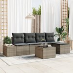vidaXL Ensemble Canapés 5 pièces avec Coussins Gris Poly Rattan