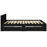 vidaXL Cadre de lit avec tête de lit noir 180x200 cm bois d'ingénierie