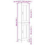 vidaXL Buffet haut Blanc 34 5x34x180 cm Bois d'ingénierie