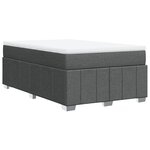 vidaXL Sommier à lattes de lit avec matelas Gris foncé 120x200cm Tissu