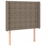vidaXL Sommier à lattes de lit matelas et LED Taupe 100x200 cm Tissu