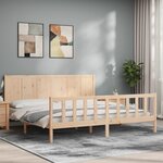 vidaXL Cadre de lit avec tête de lit 200x200 cm bois massif