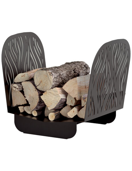 THIRARD - Range bûches noir pour intérieur et extérieur Serena  acier  400x525mm