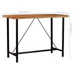 vidaXL Ensemble de bar 5 Pièces Bois de récupération et cuir véritable