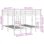 vidaXL Lit superposé triple 140x200/70x140 cm bois de pin massif