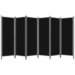 vidaXL Cloison de séparation 6 panneaux Noir 300x180 cm