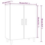 vidaXL Buffet Chêne marron 70x34x90 cm Bois d'ingénierie