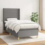 vidaXL Sommier à lattes de lit avec matelas Gris foncé 80x200 cm Tissu