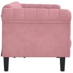 vidaXL Canapé à 3 places rose velours