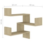 vidaXL Étagère d'angle murale Chêne Sonoma 40x40x50 cm bois ingénierie