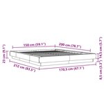 vidaXL Cadre de lit sonoma gris 150x200 cm bois d'ingénierie
