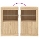 vidaXL Armoire latérale avec lumières LED chêne sonoma