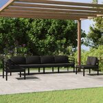 vidaXL Salon de jardin 6 Pièces avec coussins Aluminium Anthracite