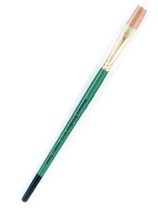 Pinceau synthétique Plat n°12 - manche vert - lot de 10 pinceaux