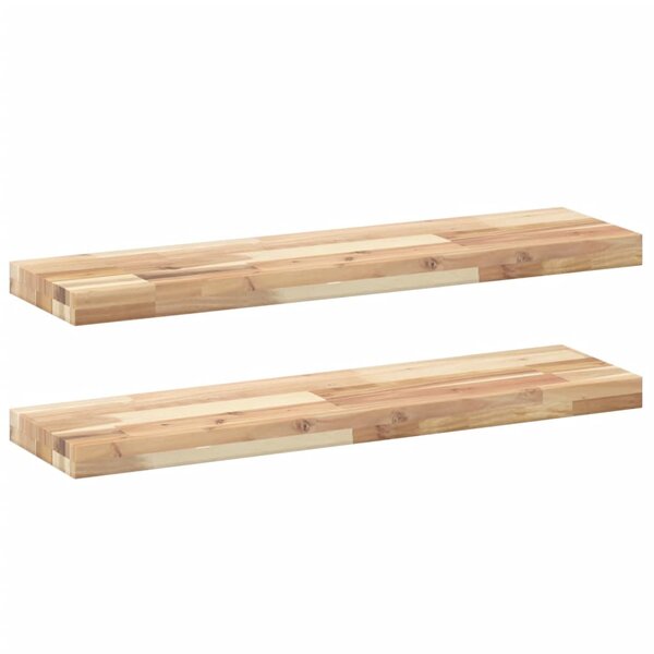 vidaXL Étagères flottantes 2 Pièces 80x20x4 cm acacia massif non traité