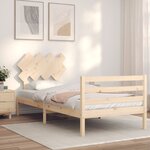 vidaXL Cadre de lit avec tête de lit 90x200 cm bois massif