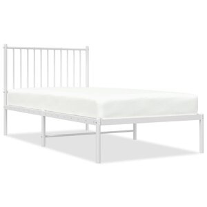 vidaXL Cadre de lit métal avec tête de lit blanc 90x190 cm