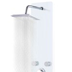 vidaXL Panneau de douche Verre 25 x 44 6 x 130 cm Blanc