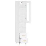vidaXL Buffet haut Blanc 34 5x34x180 cm Bois d'ingénierie