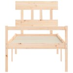 vidaXL Lit pour personne âgée et tête de lit 90x200 cm bois massif