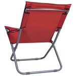 vidaXL Chaises pliables de plage 2 Pièces Tissu Rouge