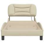 vidaXL Cadre de lit avec tête de lit Crème 90x190 cm Tissu