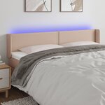 vidaXL Tête de lit à LED Cappuccino 163x16x78/88 cm Similicuir