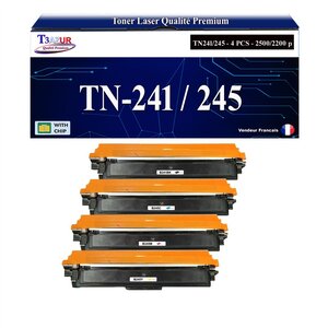 T3AZUR - 4x Toners compatibles avec Brother TN241/ TN245 pour Brother HL-3142CW  HL3142CW