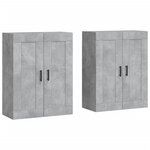 vidaXL Armoires murales 2 Pièces gris béton bois d'ingénierie